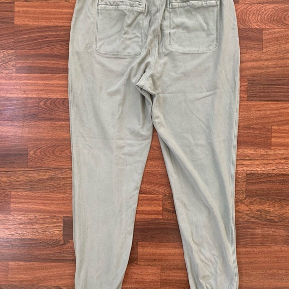 Dalia Olive Green Drawstring Pull On Pants Women Small Front Zip Pockets Casual - Picture 6 of 6